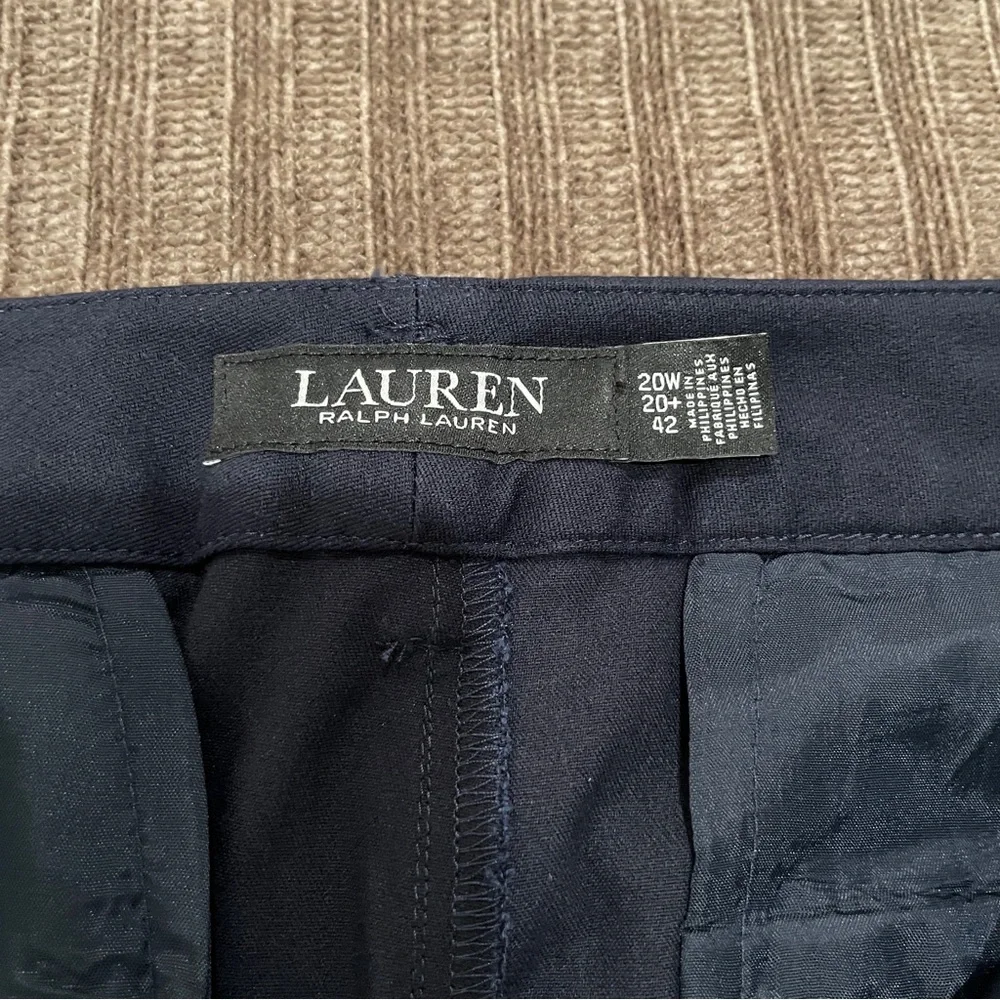 NEW Lauren Ralph Lauren Navy Blue Bermuda Shorts Plus Size 20W NWT Gold Hardware